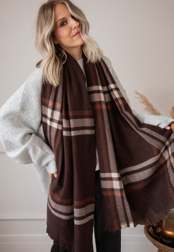 Schal - Liva Plaid - Braun