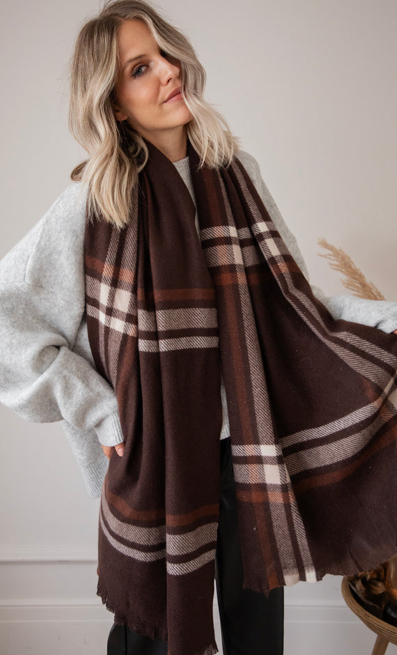 Schal - Liva Plaid - Braun