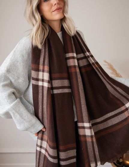 Liva Plaid Brown - Scarf