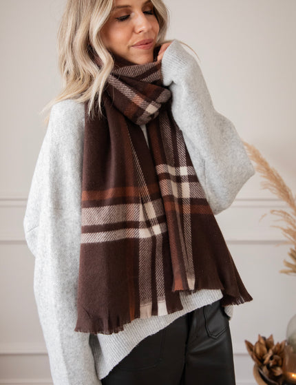 Liva Plaid Brown - Scarf