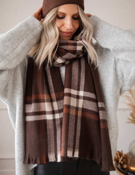 Liva Plaid Brown - Scarf
