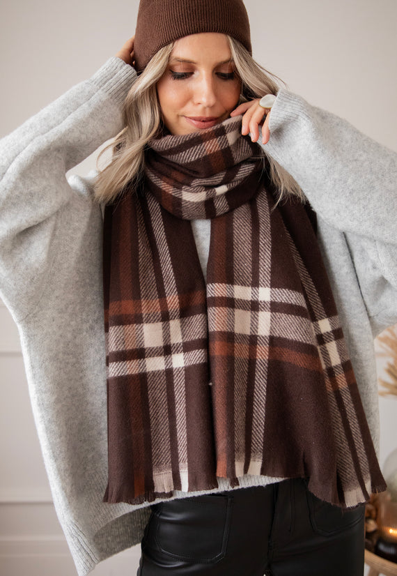 Schal - Liva Plaid - Braun