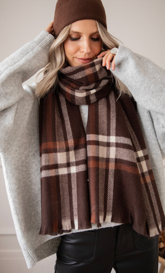 Schal - Liva Plaid - Braun