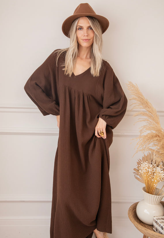 Maud Tetra Choco - Maxi Jurk