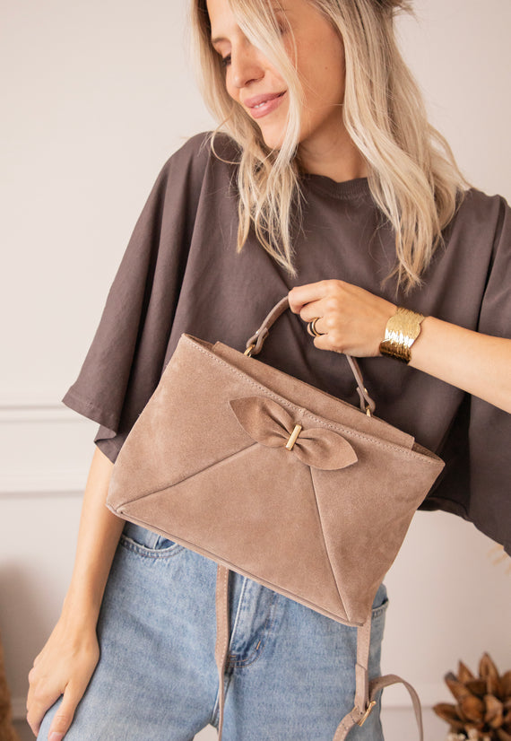 Bow Belle Taupe - Handbag