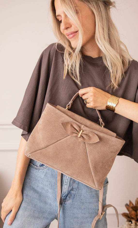 Bow Belle Taupe - Handbag