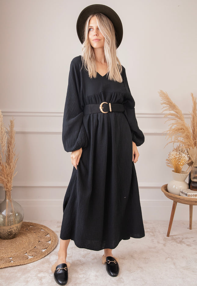 Maud Tetra Black - Maxi Dress