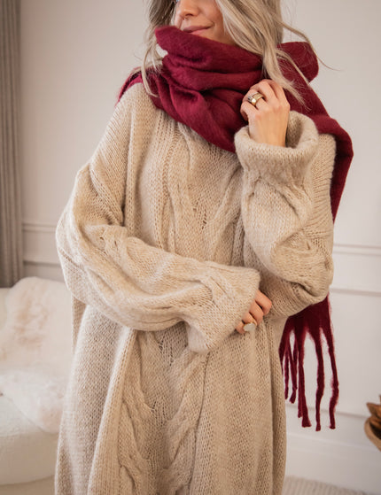 Coco Cable Taupe - Sweater Dress