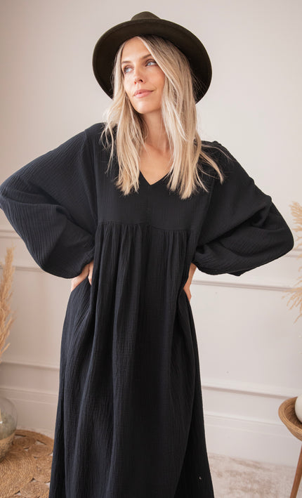 Maud Tetra Black - Maxi Dress