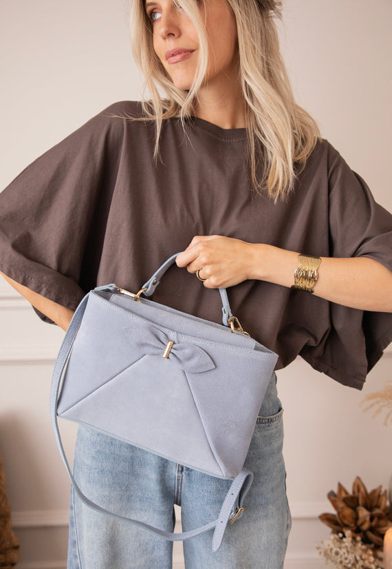 Bow Belle Dusty Blue - Handbag