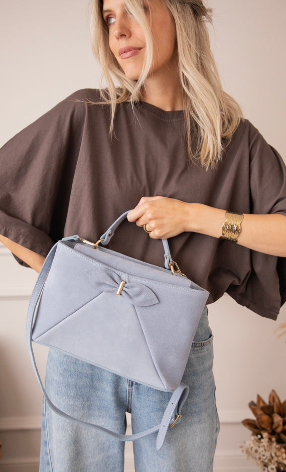 Bow Belle Dusty Blue - Handbag