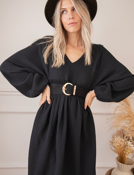 Maud Tetra Black - Maxi Dress