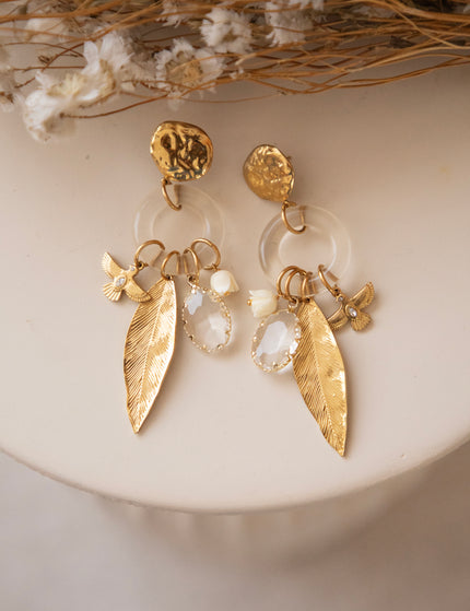 Wing Ring Beige/Gold - Earrings