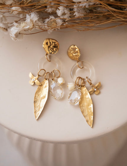 Wing Ring Beige/Gold - Earrings