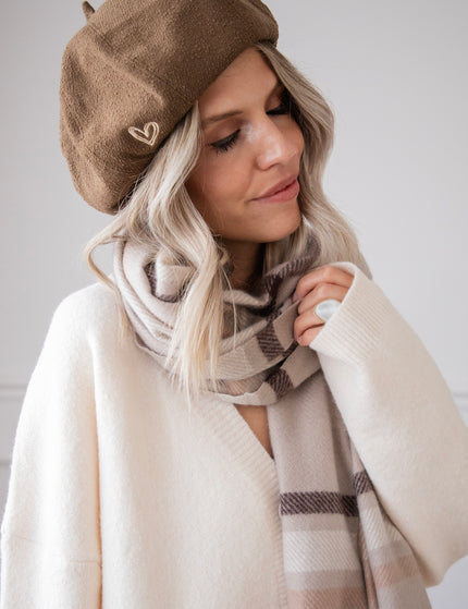 Baskenmütze - With Love - Braun