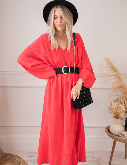 Maud Tetra Red - Maxi Dress