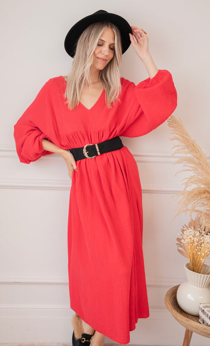 Maud Tetra Red - Maxi Dress