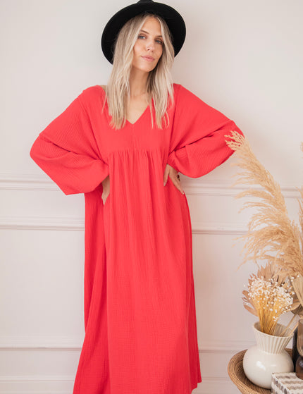 Maud Tetra Red - Maxi Dress