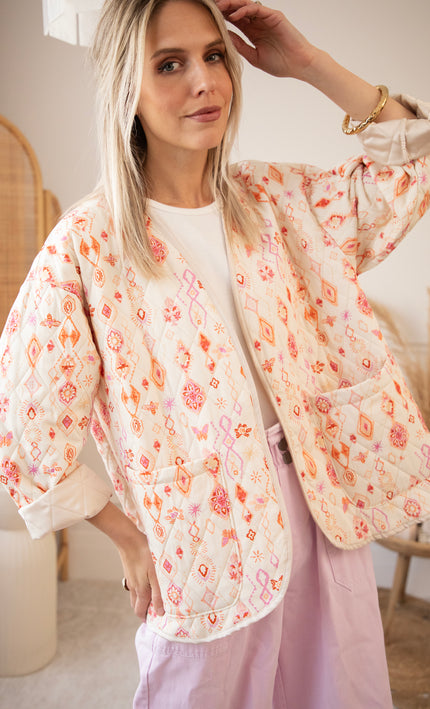 Botanical Quilt Beige/Pink - Jacket