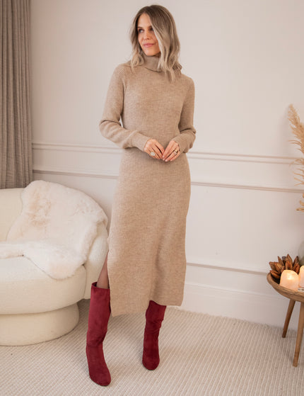 Caroll Taupe - Sweater Dress