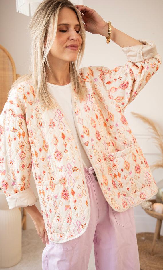 Botanical Quilt Beige/Pink - Jacket