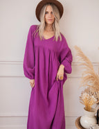 Maud Tetra Purple - Maxi Jurk