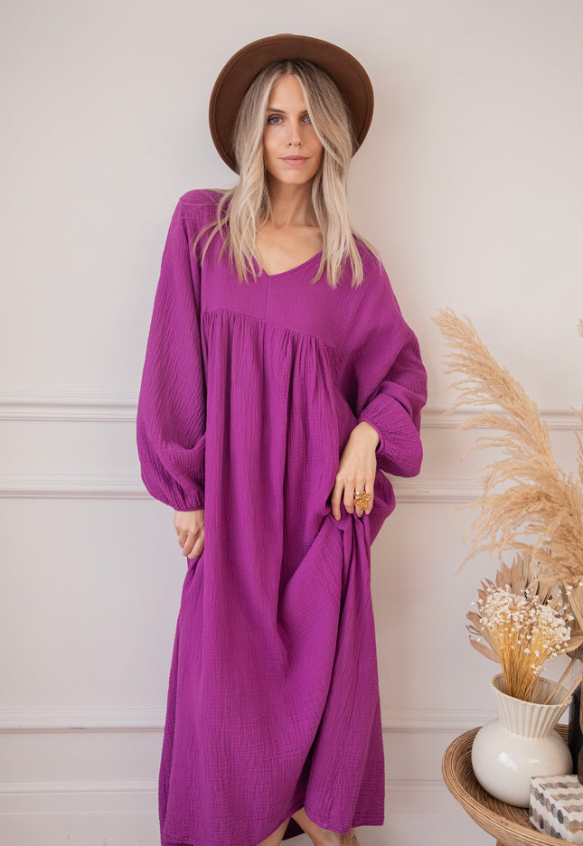 Maud Tetra Purple - Maxi Dress