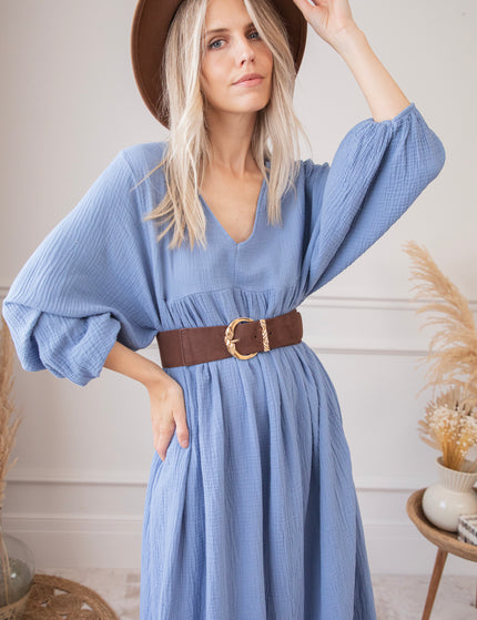 Maud Tetra Dusty Blue - Maxi Dress