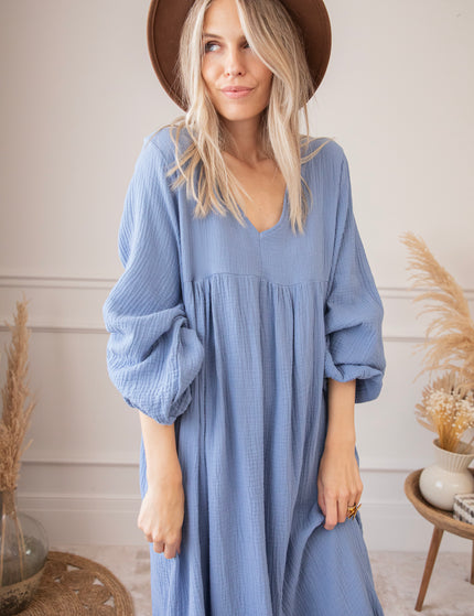 Maud Tetra Dusty Blue - Maxi Dress