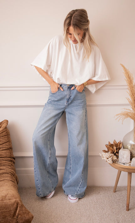 Piper Palazzo Long Blue - Jeans