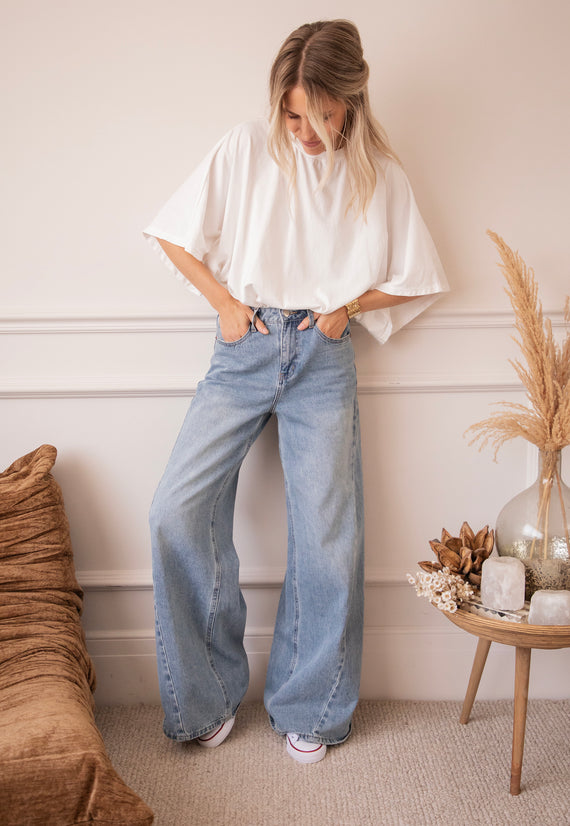 Piper Palazzo Long Blue - Jeans