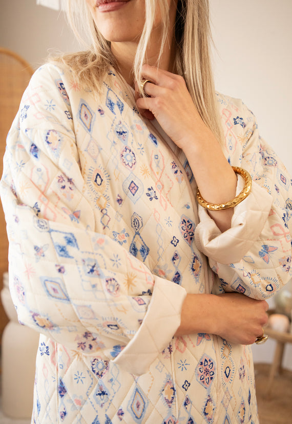 Botanical Quilt Beige/Blue - Jacket