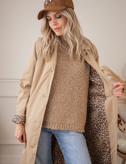 Classy Outside, Wild Inside Beige - Coat