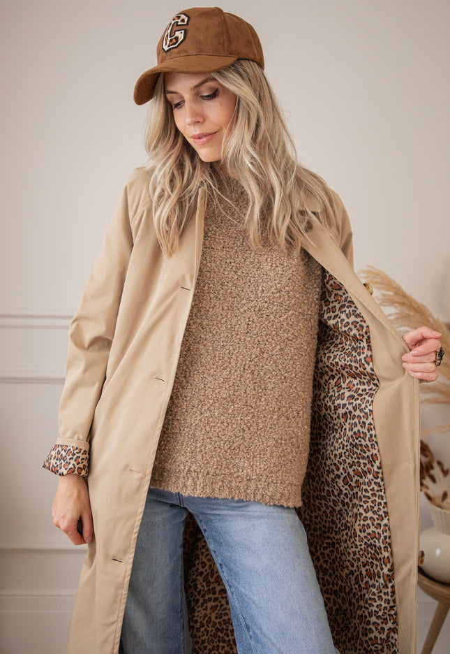 Classy Outside, Wild Inside Beige - Coat