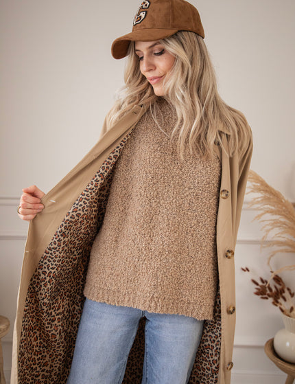 Classy Outside, Wild Inside Beige - Coat