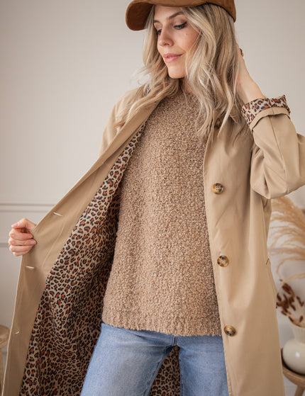 Classy Outside, Wild Inside Beige - Coat