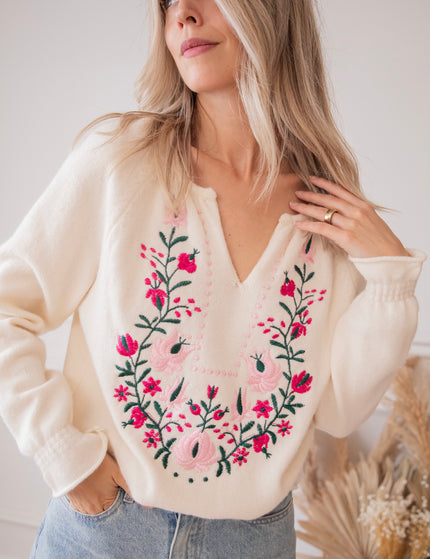 Cézanne Fleur White - Sweater