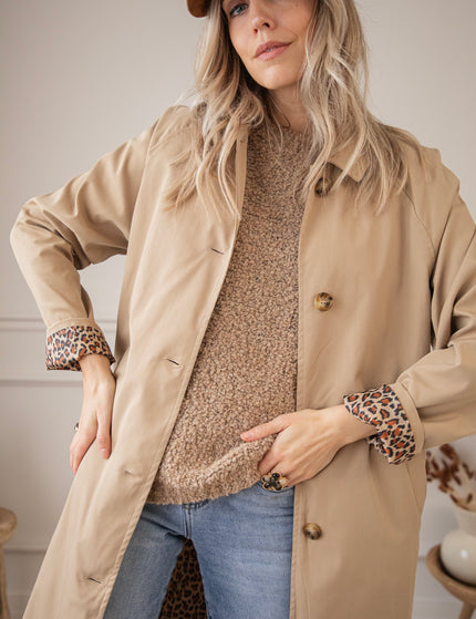 Classy Outside, Wild Inside Beige - Coat