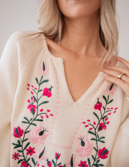 Cézanne Fleur White - Sweater