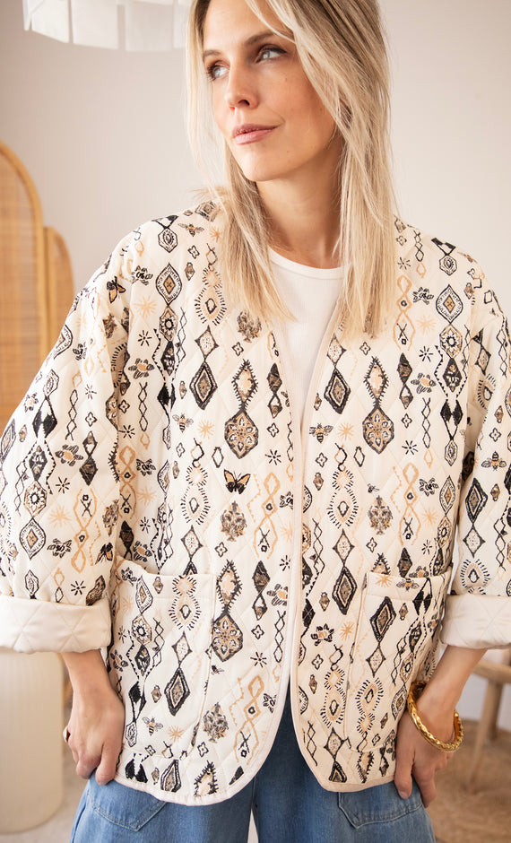 Botanical Quilt Beige/Black - Jacket