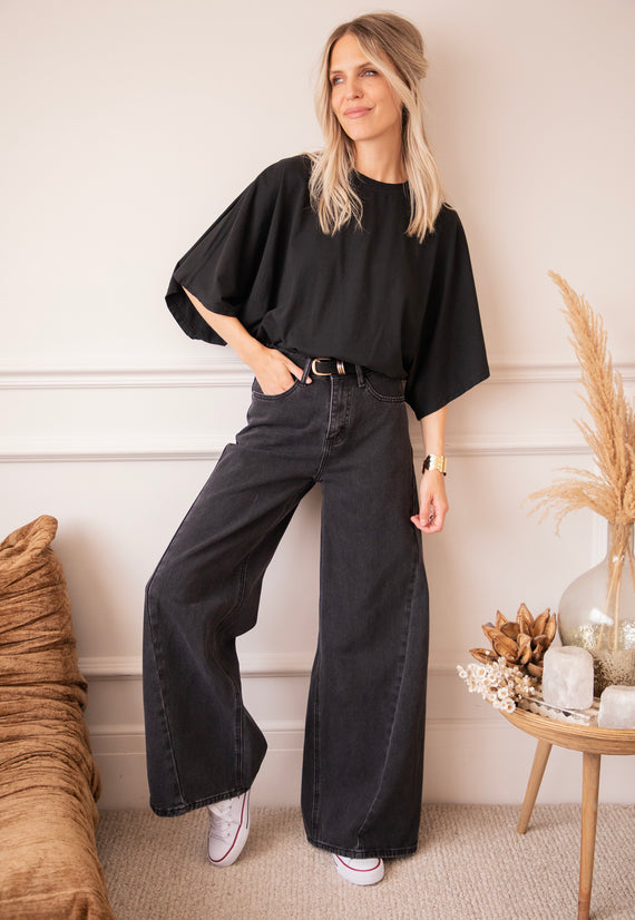 Piper Palazzo Black - Jeans