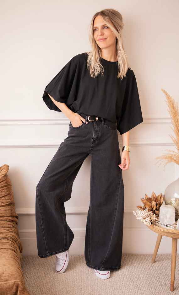 Piper Palazzo Black - Jeans
