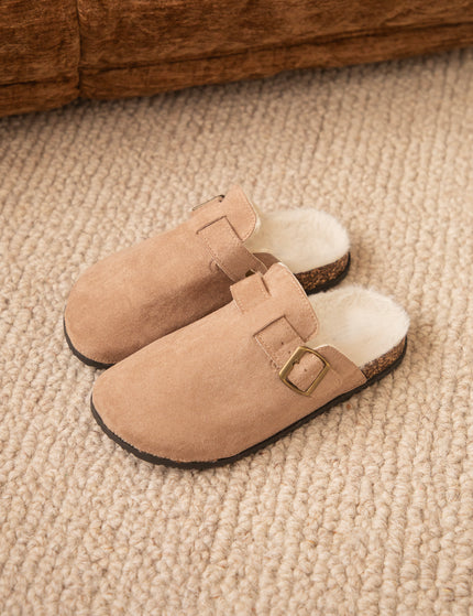 Cozy Buckle Clogs Taupe - Flats