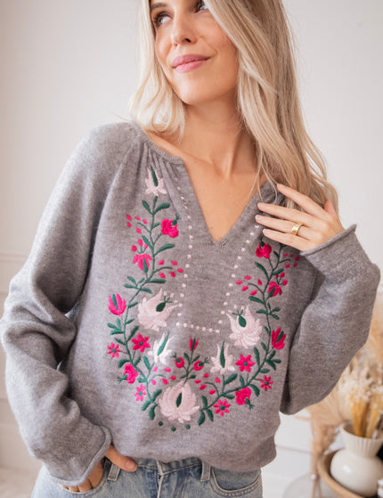 Cézanne Fleur Grey - Sweater