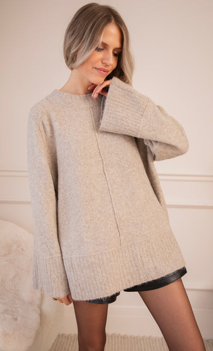 Odile Taupe - Sweater Dress