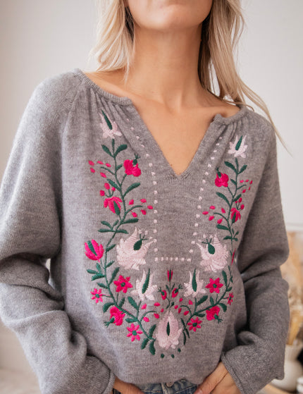 Cézanne Fleur Grey - Sweater