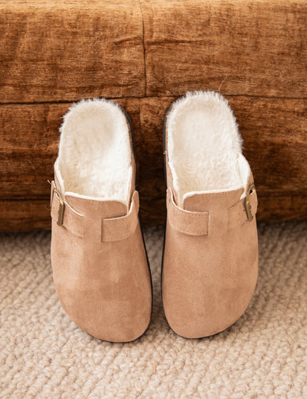 Cozy Buckle Clogs Taupe - Flats