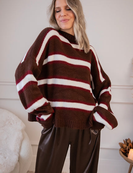 Wrapped In Stripes Choco - Trui