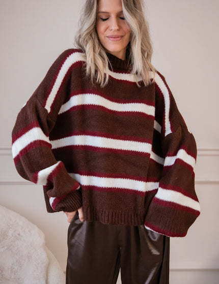 Wrapped In Stripes Choco - Trui
