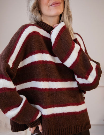 Wrapped In Stripes Choco - Trui